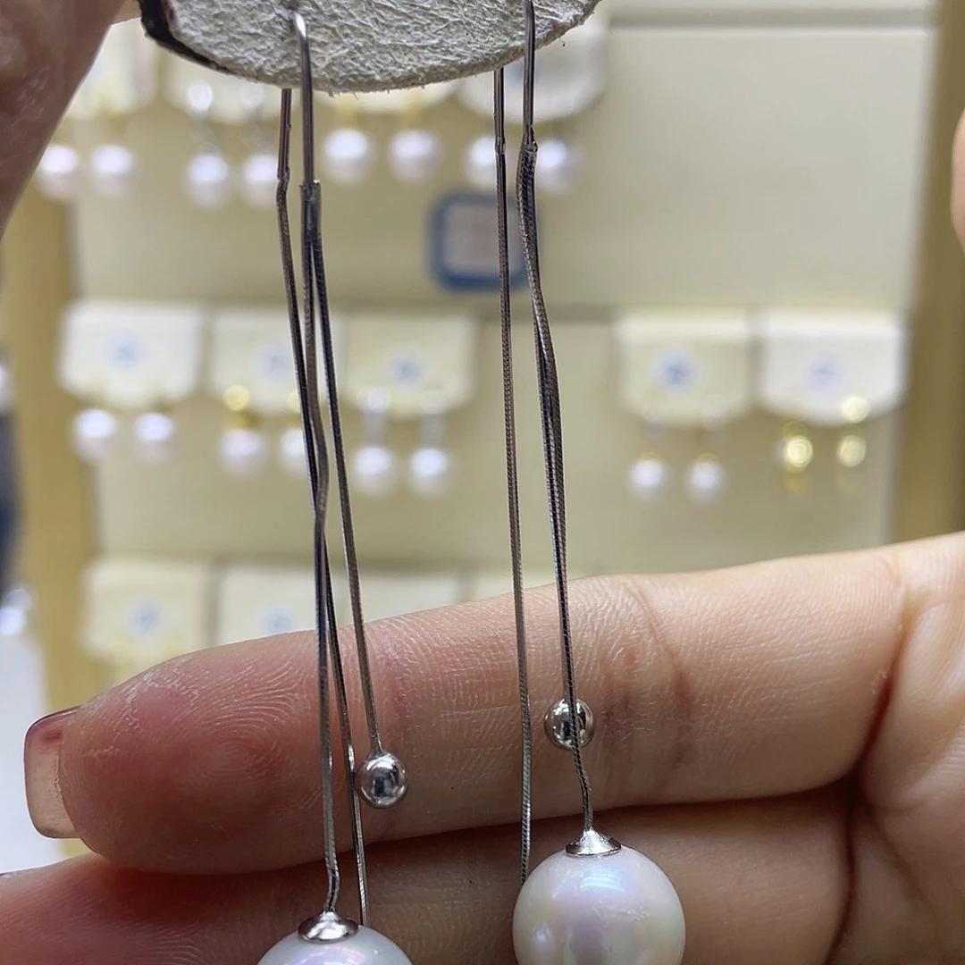 淡水珍珠耳饰银S925镶嵌