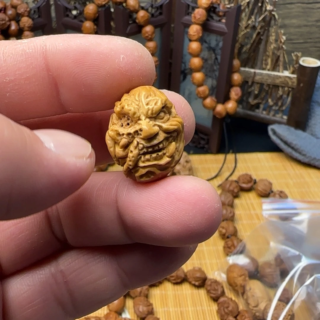 @***@橄榄核手串/手链橄榄核雕刻恶僧单籽