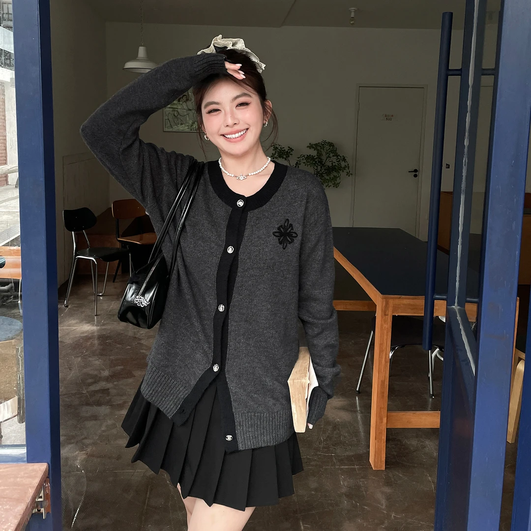 小草宽松定制富家千金感冬装巨好看毛衣大码女士气质针织开衫上衣