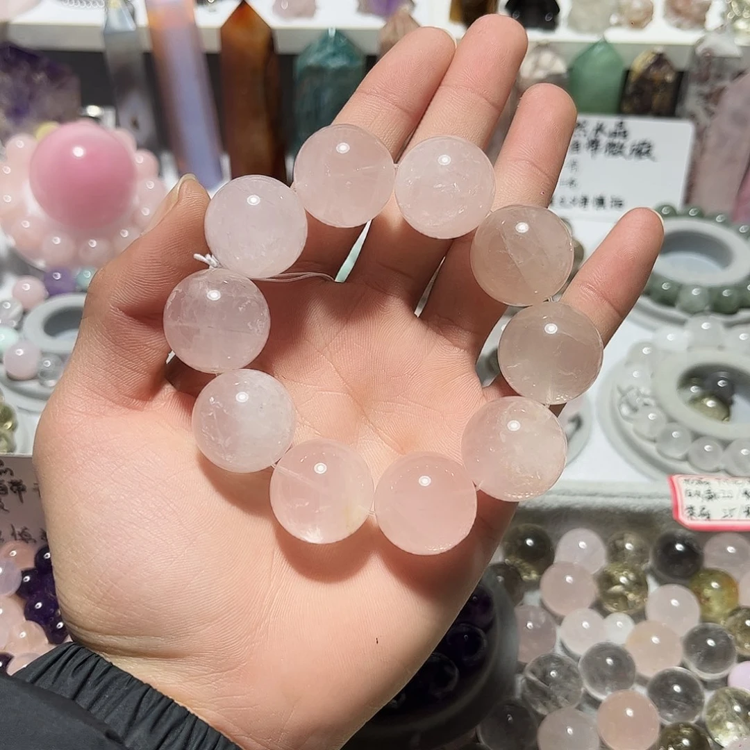 珠宝半成品银S925镶嵌紫晶特价莫桑比克粉水手串20➕微瑕