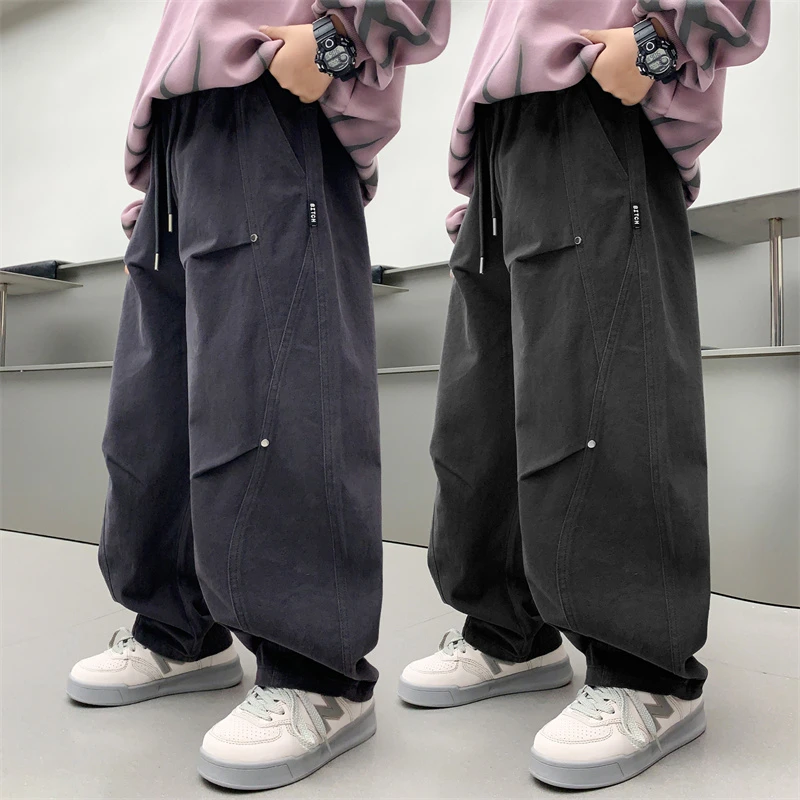 儿童装男童秋装裤子2025新款中大童春秋款帅气工装裤秋季男孩长裤