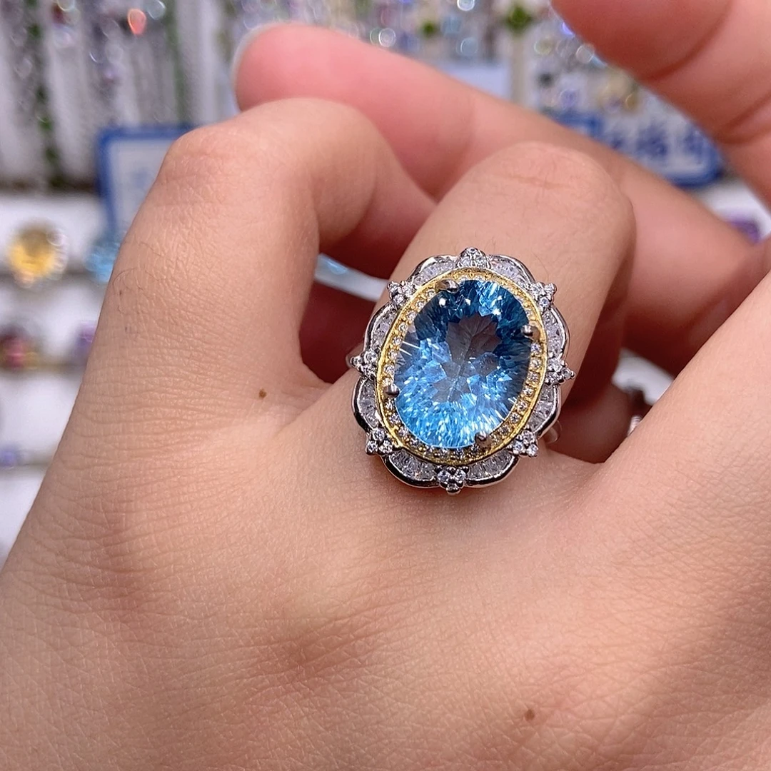 戒指银S925镶嵌托帕石