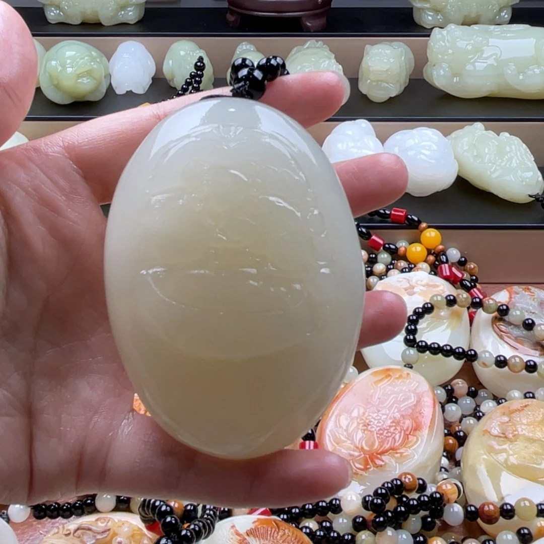 石材天然古青石手把件