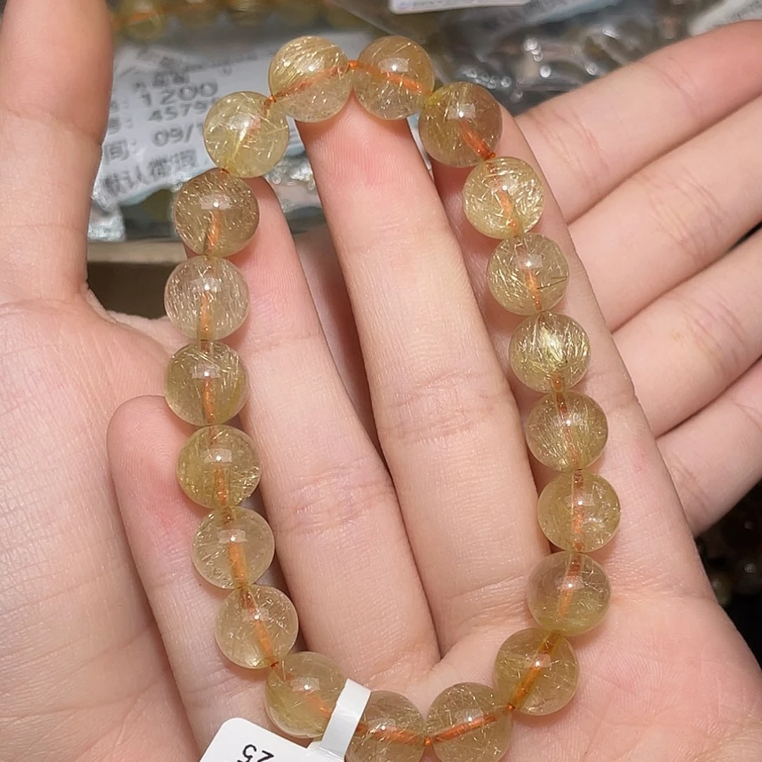 欣****未镶嵌手链水晶金发晶9.8mm