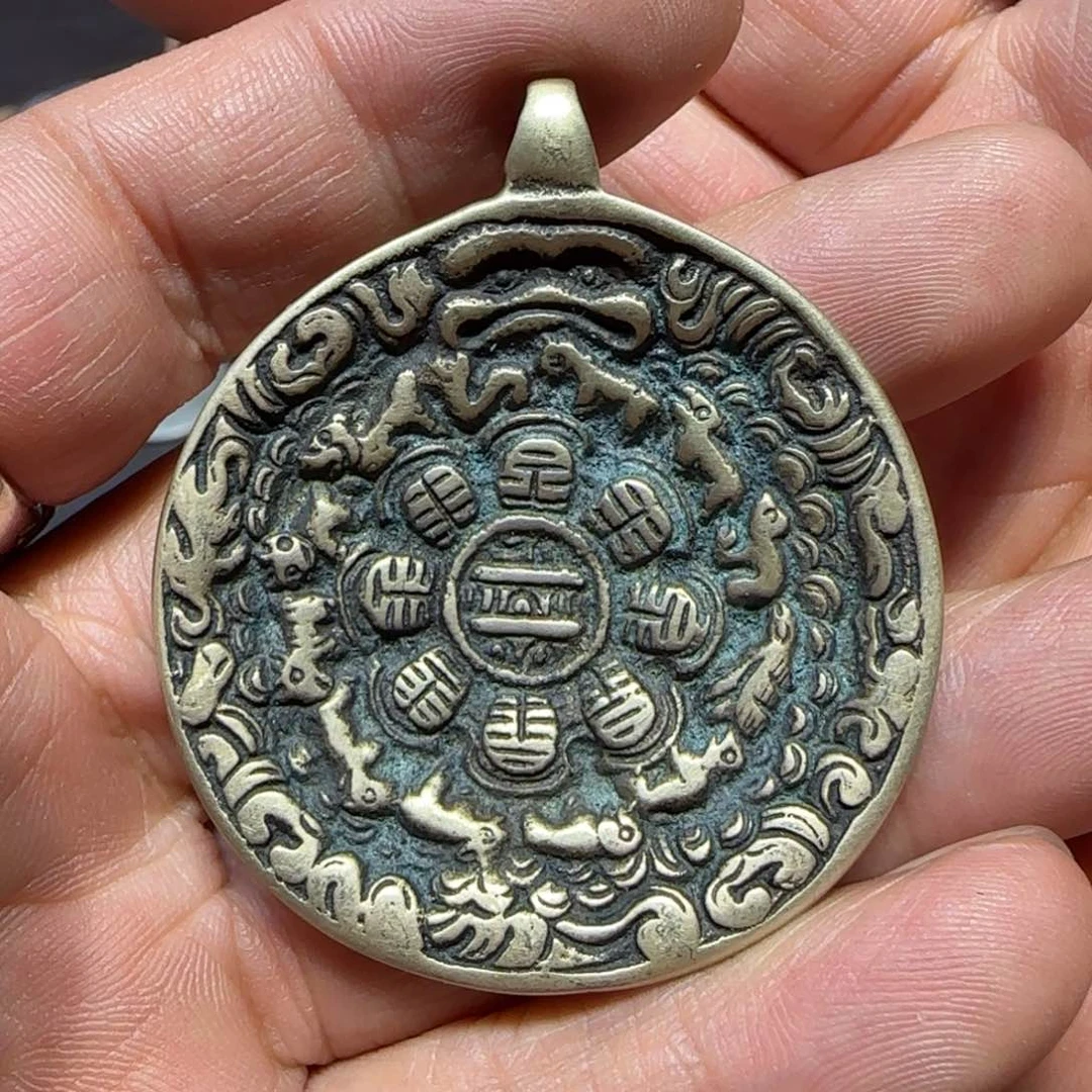 精品立马铜九宫牌八个咒点