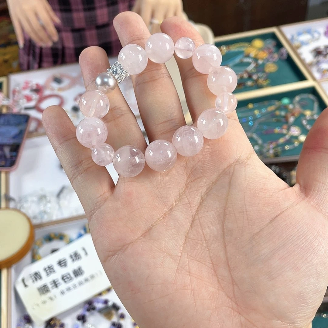 水晶手链银S925镀金镶嵌