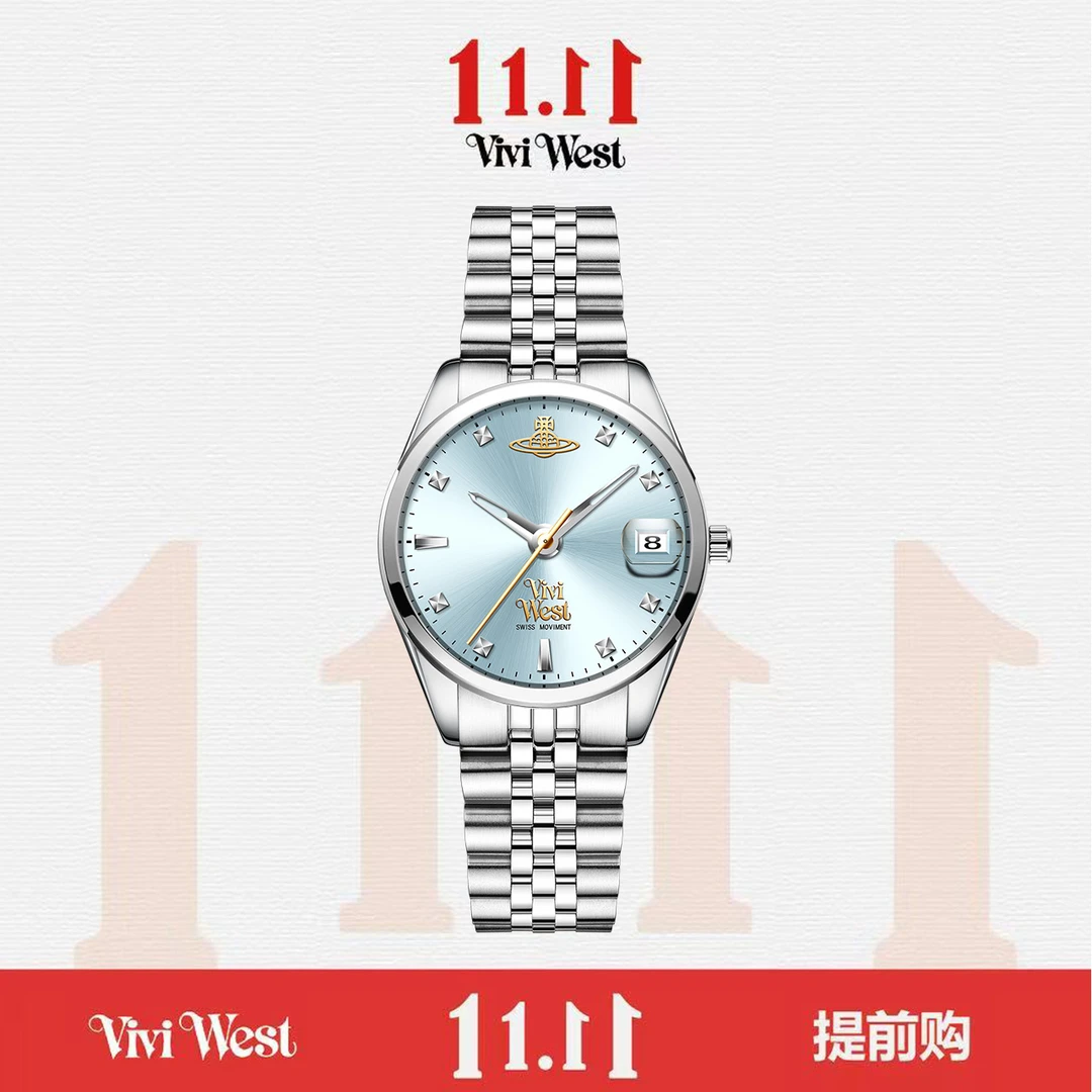 碎冰蓝--双11精选气质轻奢女士小众经典精致腕表--TH2603-Y-1