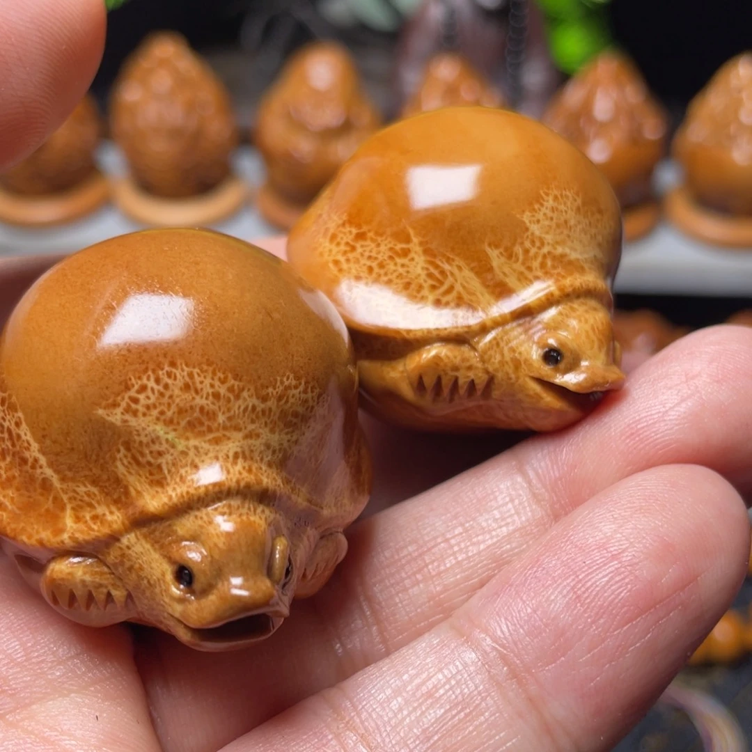 橄榄核手串/手链金钱龟手球一对3.5左右