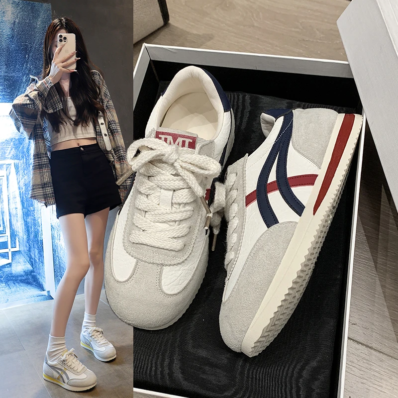 【专柜】潮轻便阿甘鞋女2025新款爆款百搭小白鞋休闲运动板鞋德训鞋