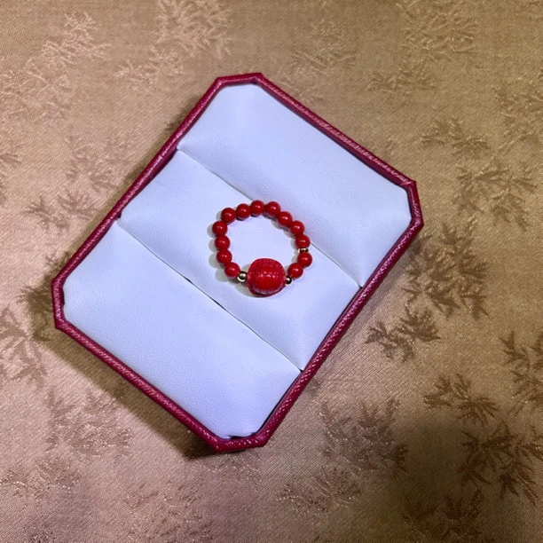 含辰砂工艺品高含量真朱砂水飞红砂富甲天下戒指