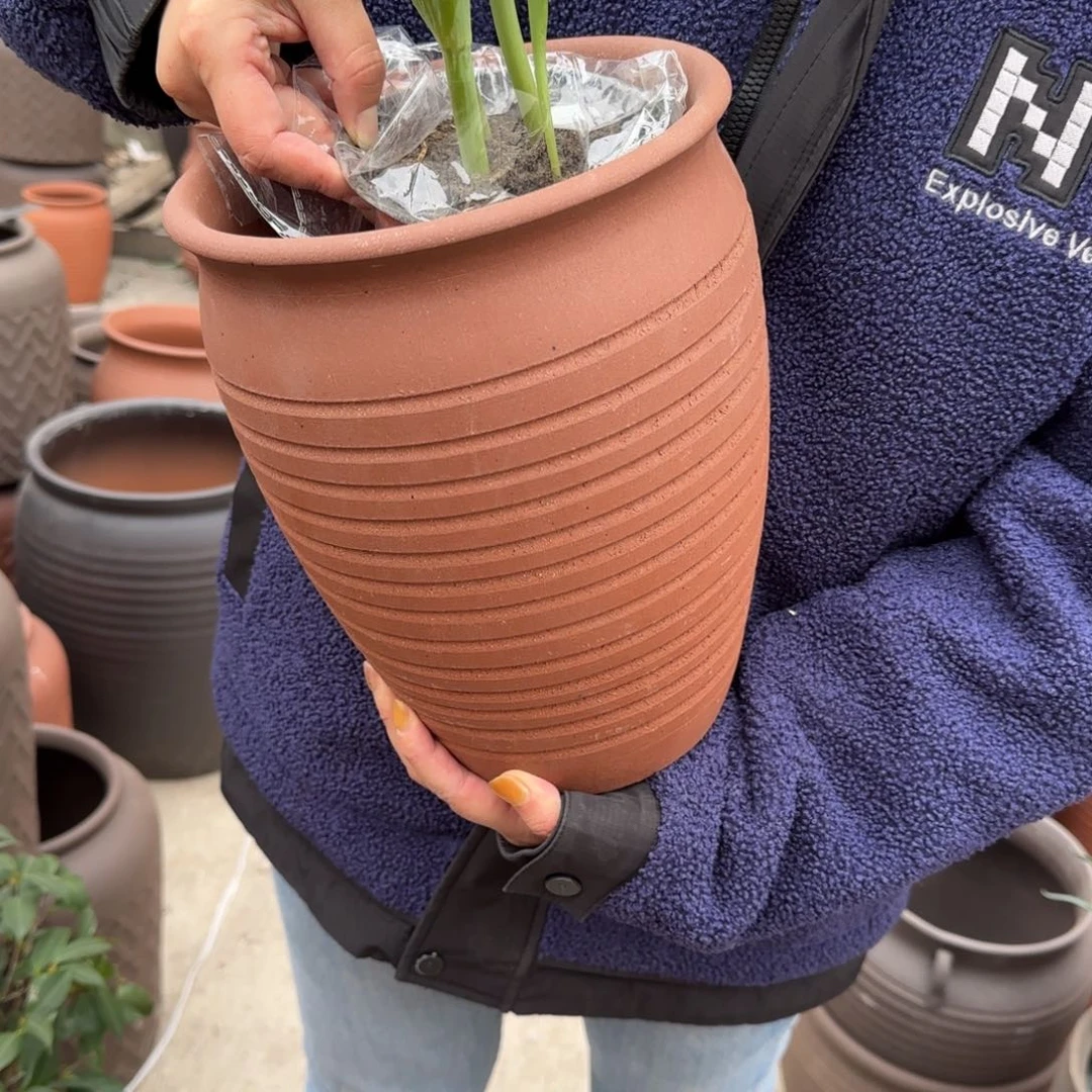 紫砂花盆口20高26宜兴紫砂