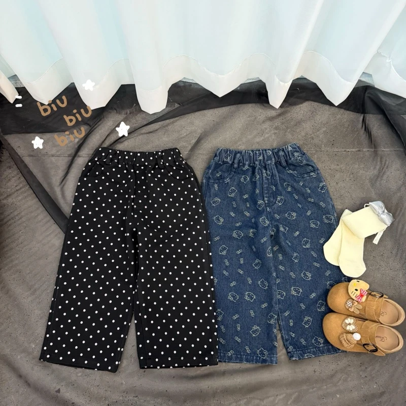 【波点猫】Q25220K休闲直筒裤鱼子酱品牌女童童装