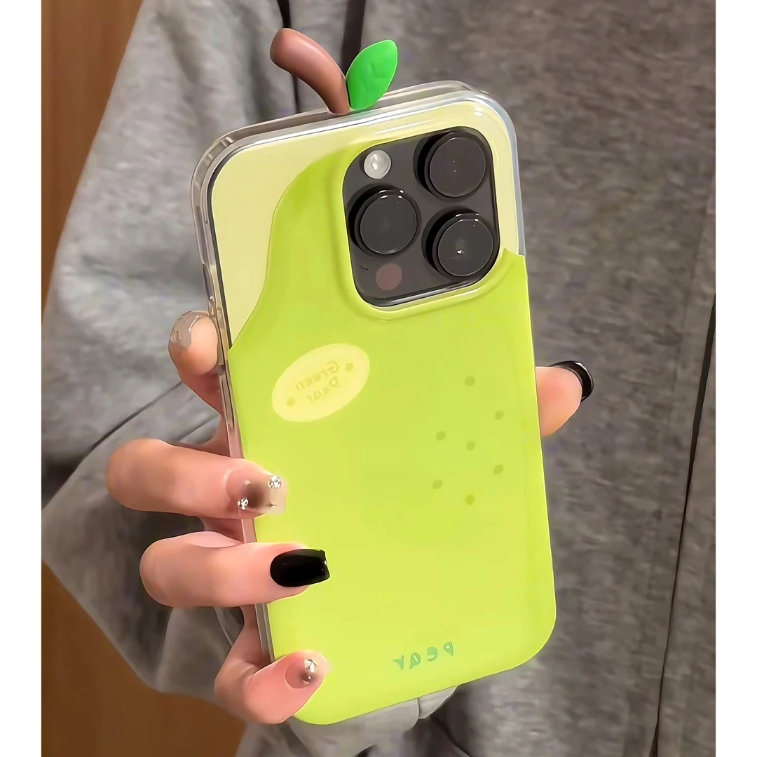创意大梨立体苹果枝适用苹果16手机壳iPhone15套华为vivo小米oppo