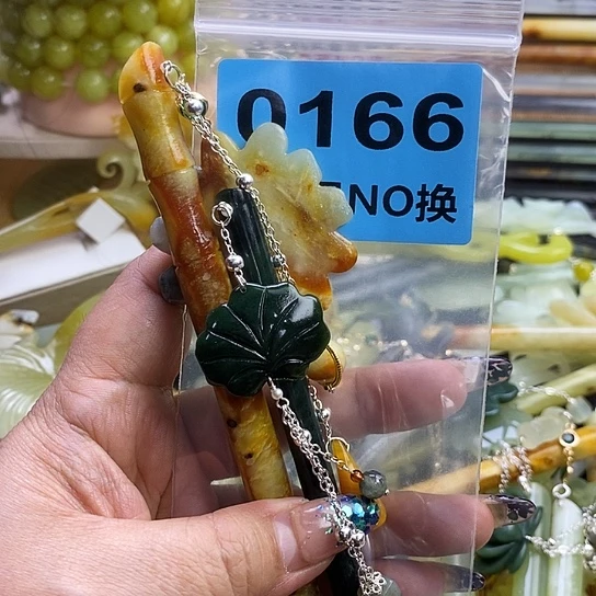 蛇纹石玉发簪未镶嵌g****o