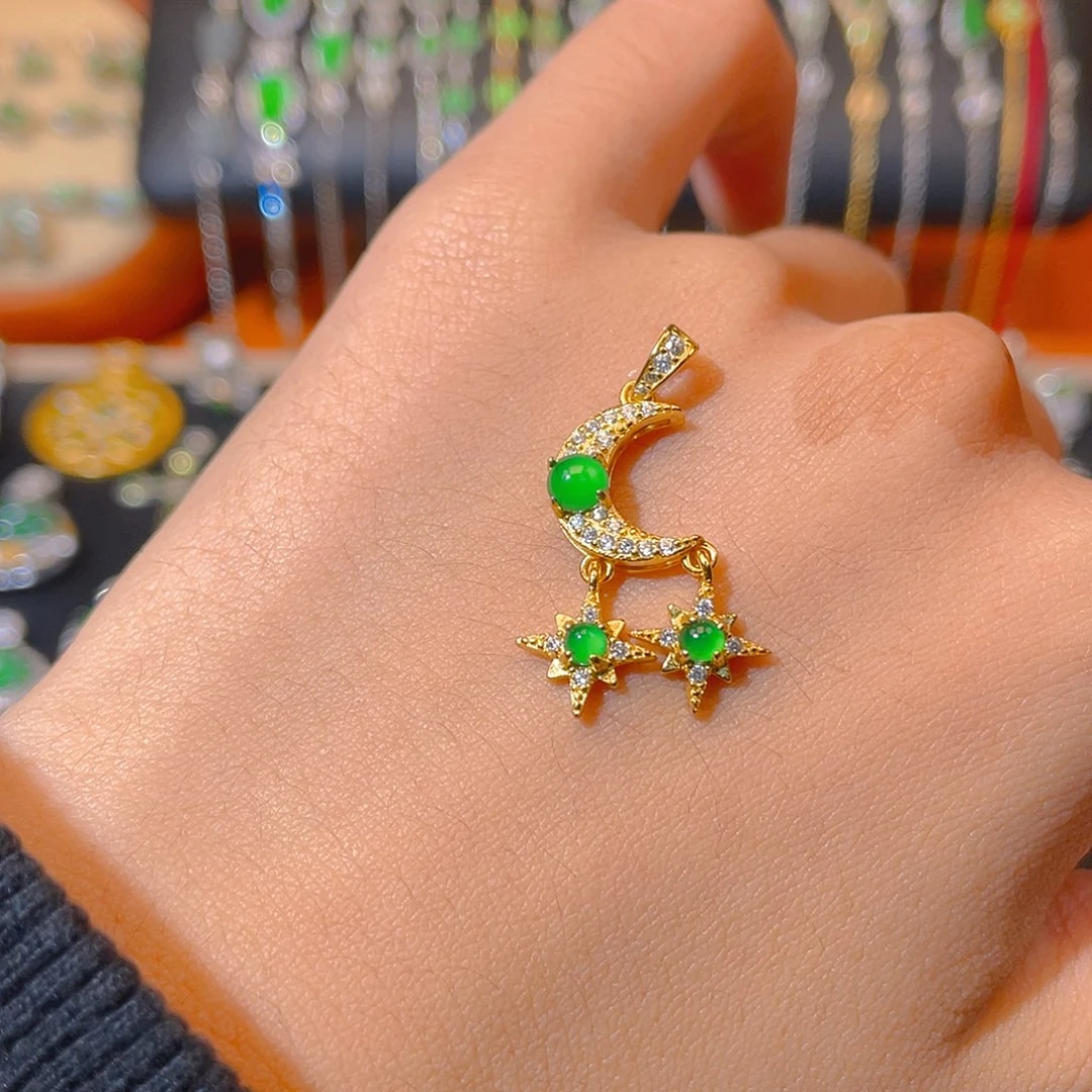 翡翠银S925镶嵌颈饰