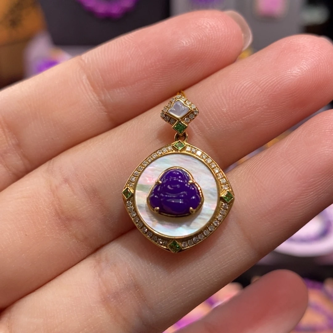 苏纪石（舒俱来）18K金镶嵌吊坠(不含链)