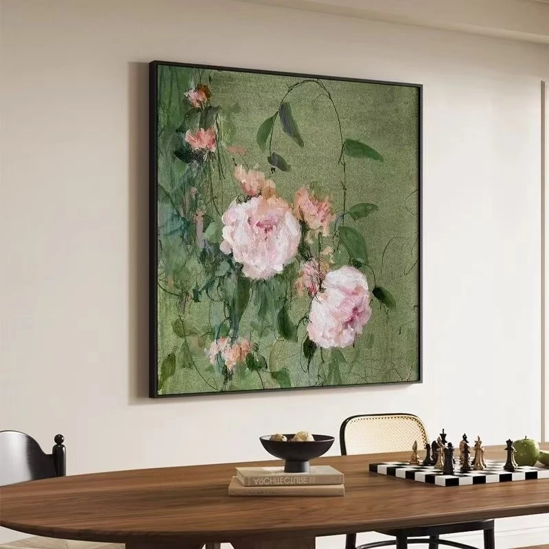 手工砂岩法式中古风复古客厅玄关餐厅书房挂画小众系列8080