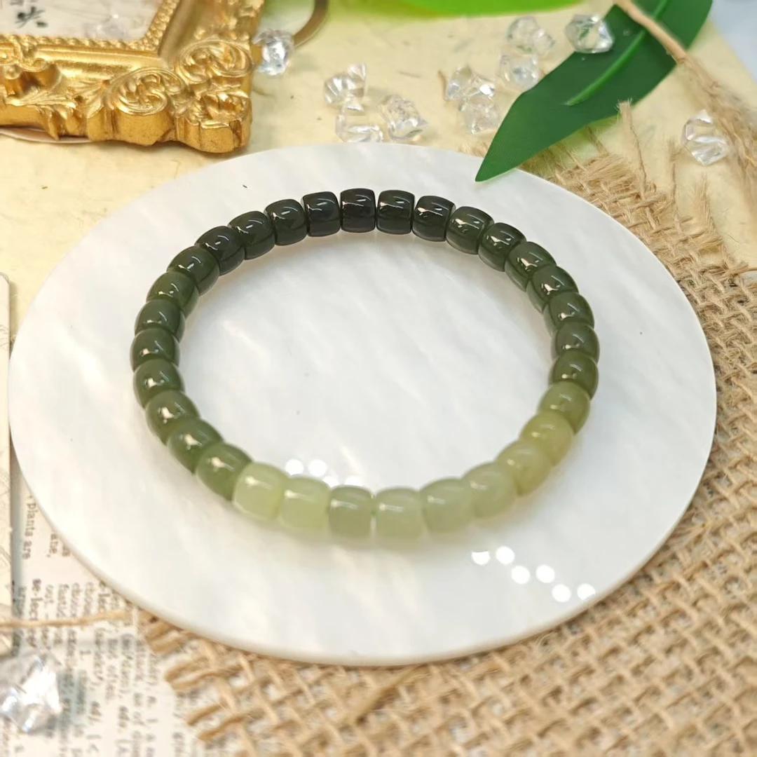 【梦晴】和田玉渐变桶珠手链6+(多样发其一) MY209