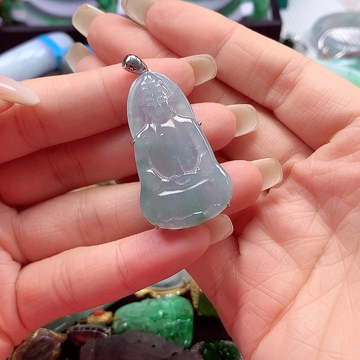 翡翠银S925镶嵌颈饰翡翠