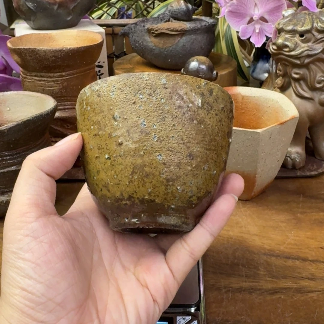 雅***棋铃木黄弌备前烧早期汤吞福利