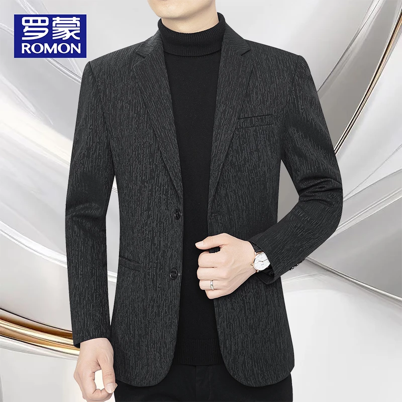 罗蒙男士西装外套韩版商务休闲青中年小西服单西修身潮外套上衣