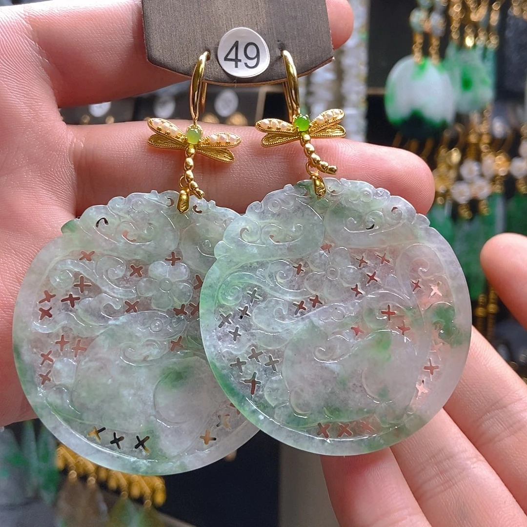 翡翠未镶嵌耳饰翡翠