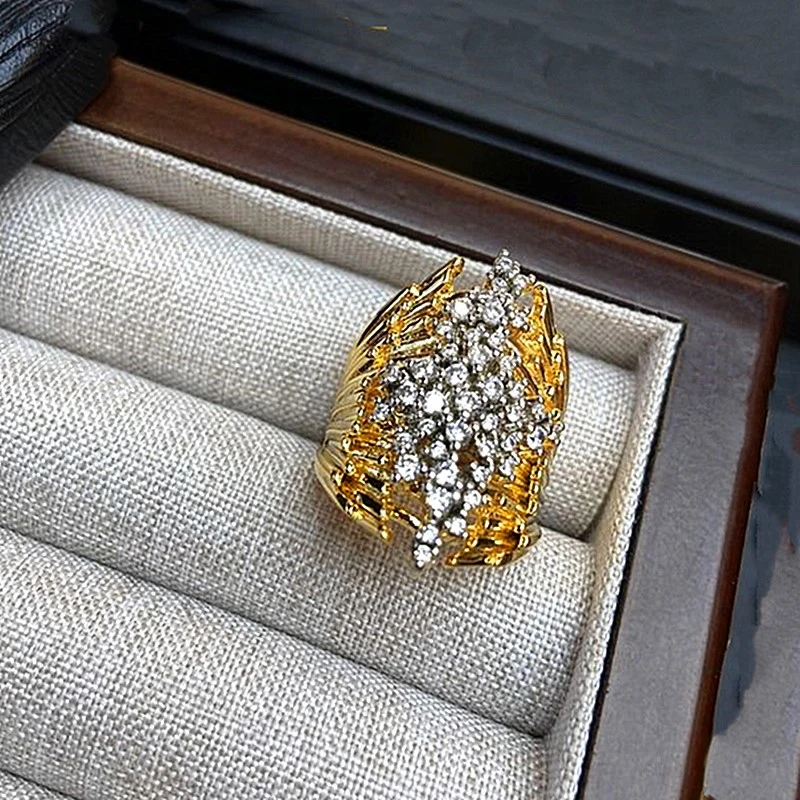 铜合金戒指 时尚新款中古戒指高级感简约开口可调节潮流轻奢小众