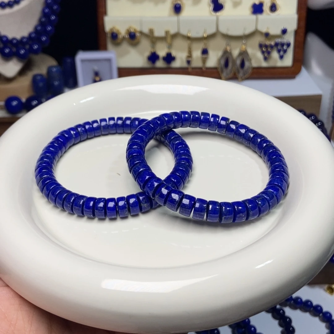 青金石未镶嵌精工药片手串8mm. 多样性发其一