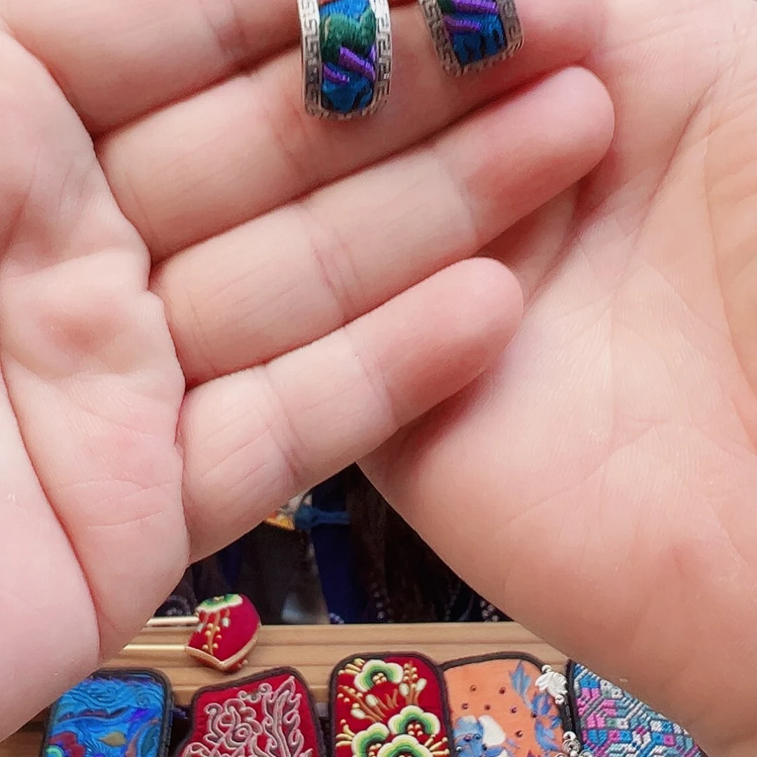 黄铜925银布艺手工刺绣