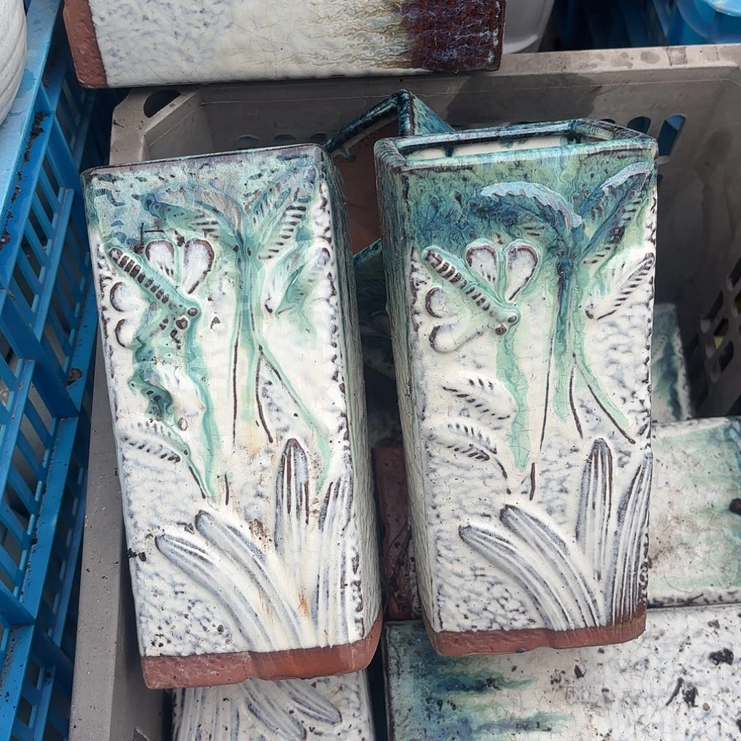 紫砂花盆口10高20两个高方