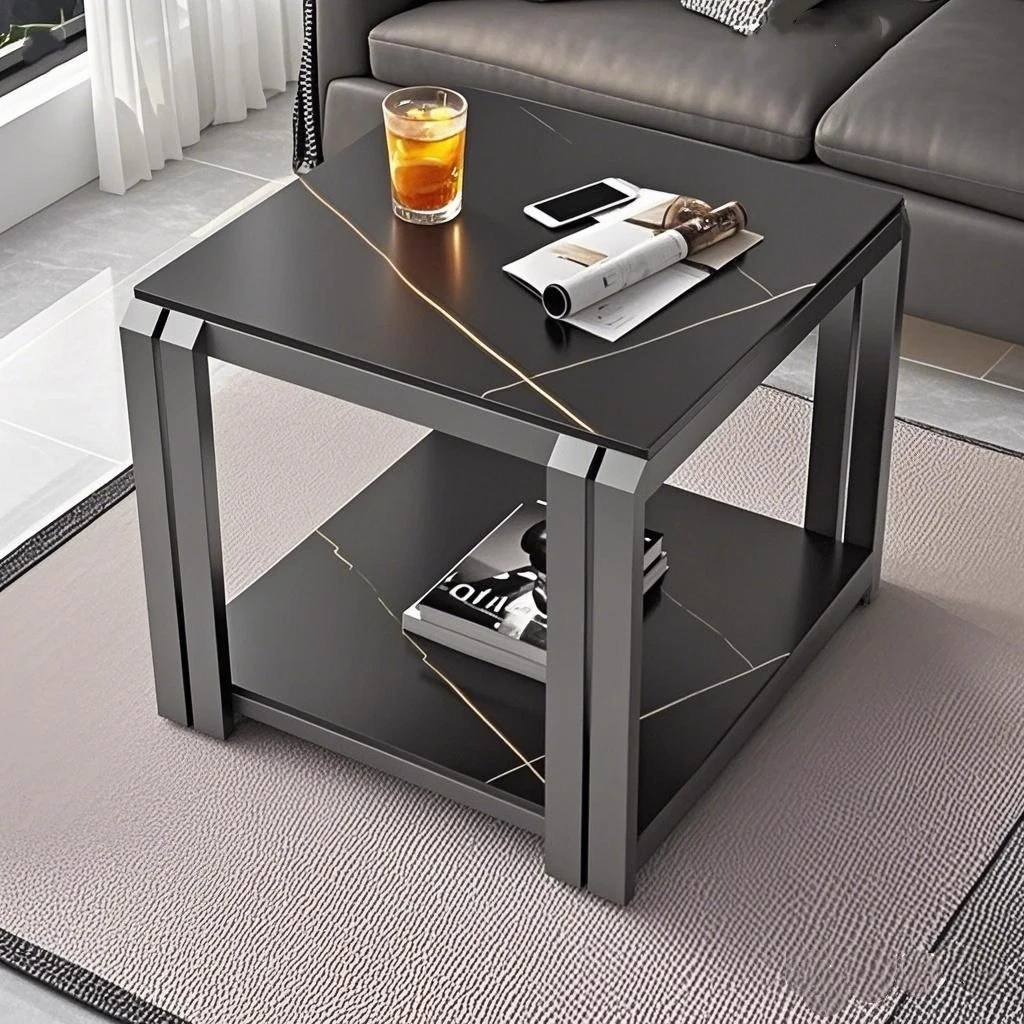 客厅长方形边几沙发侧边柜家用小茶几简约岩板正方形角几小置物桌