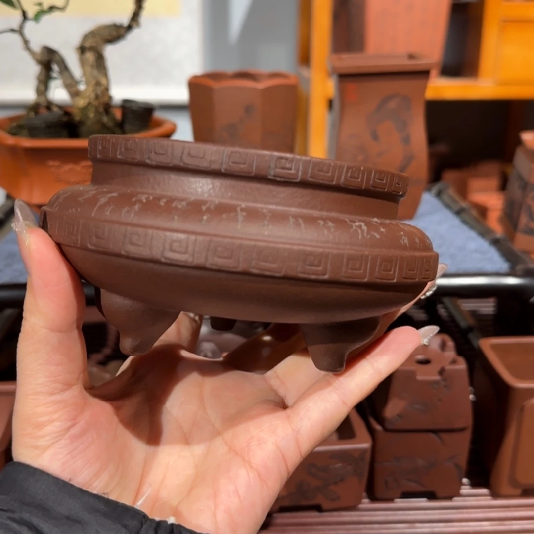 紫砂花盆口径10深度5