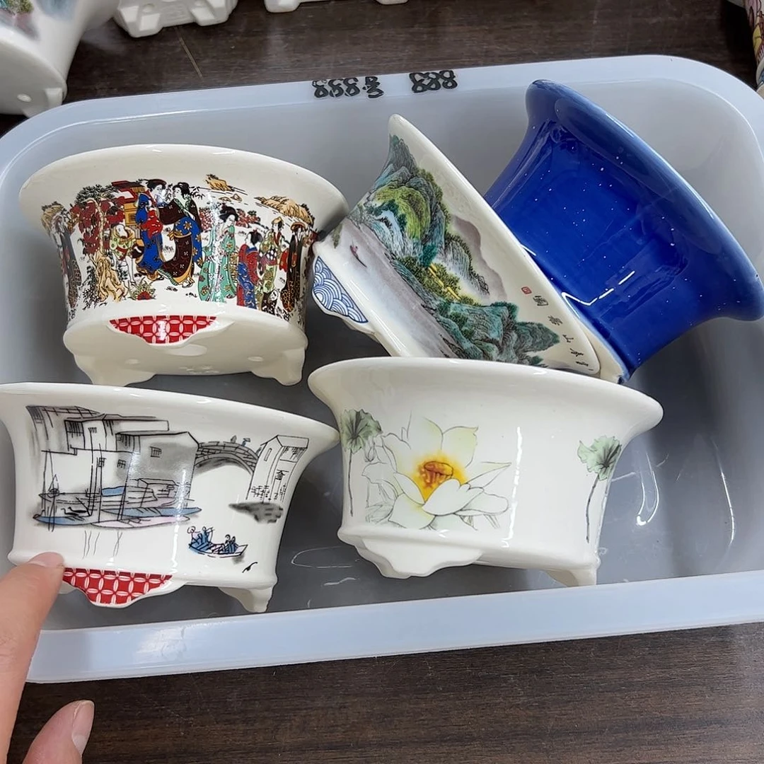 紫砂花盆洪*888号瑕疵5个13/6.5cm底脚磕碰介意勿拍