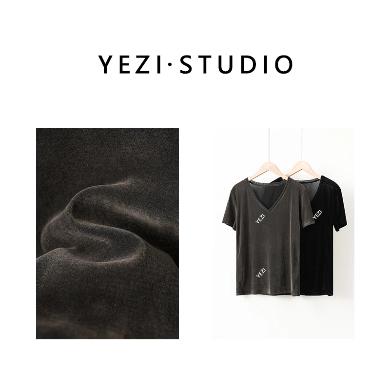 【慕斯女孩】25春新款光泽感立体植绒亲肤V领T恤25117007-3/15