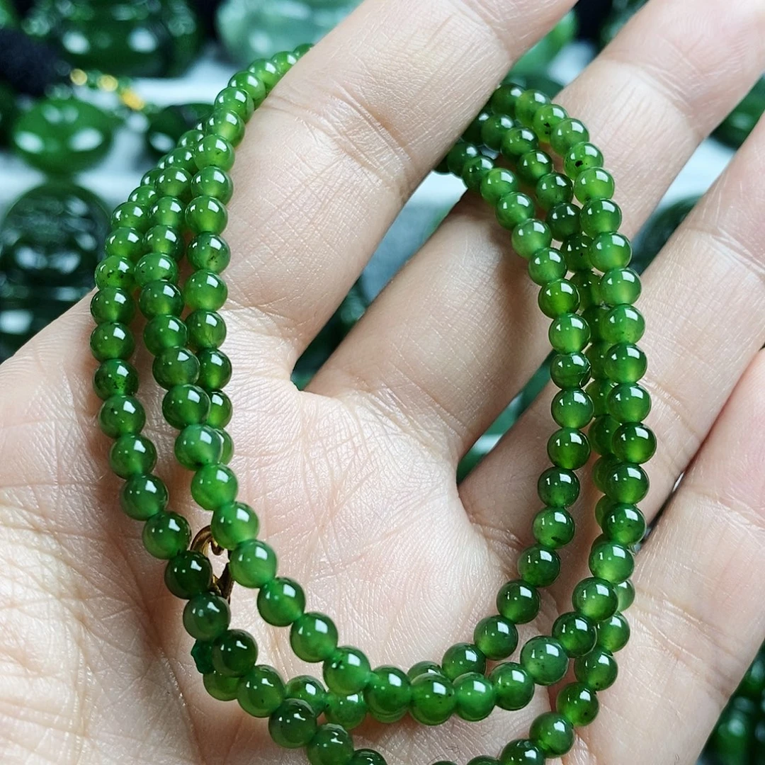 和田玉（碧玉）未镶嵌颈饰4mm