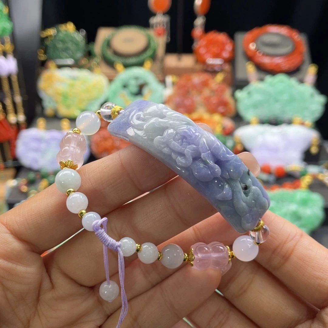翡翠手链未镶嵌代编织