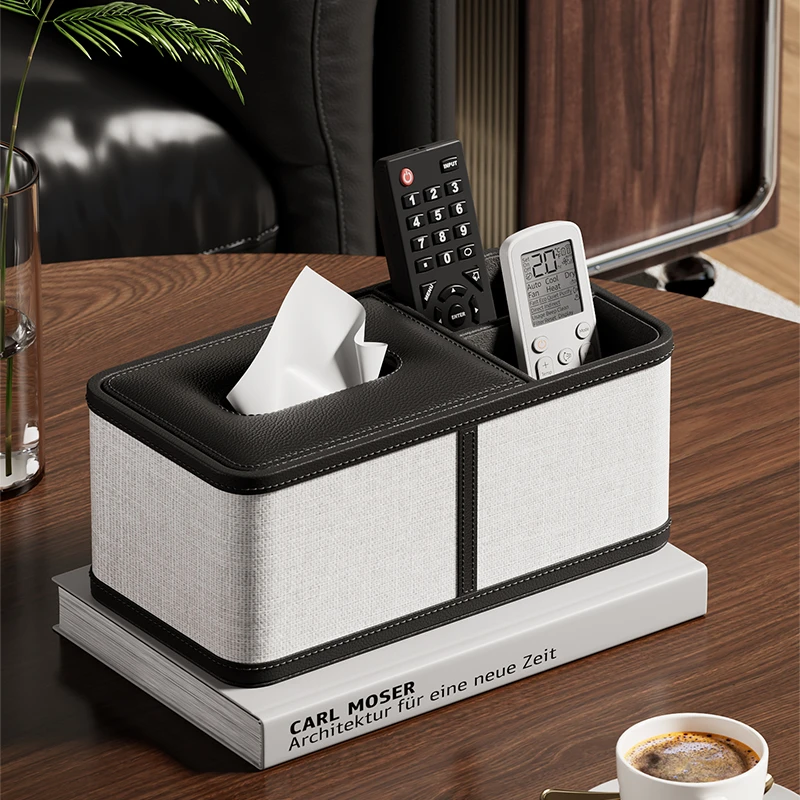 坤福纸巾盒客厅家用高档轻奢风创意弹簧托茶几遥控器收纳盒抽纸盒