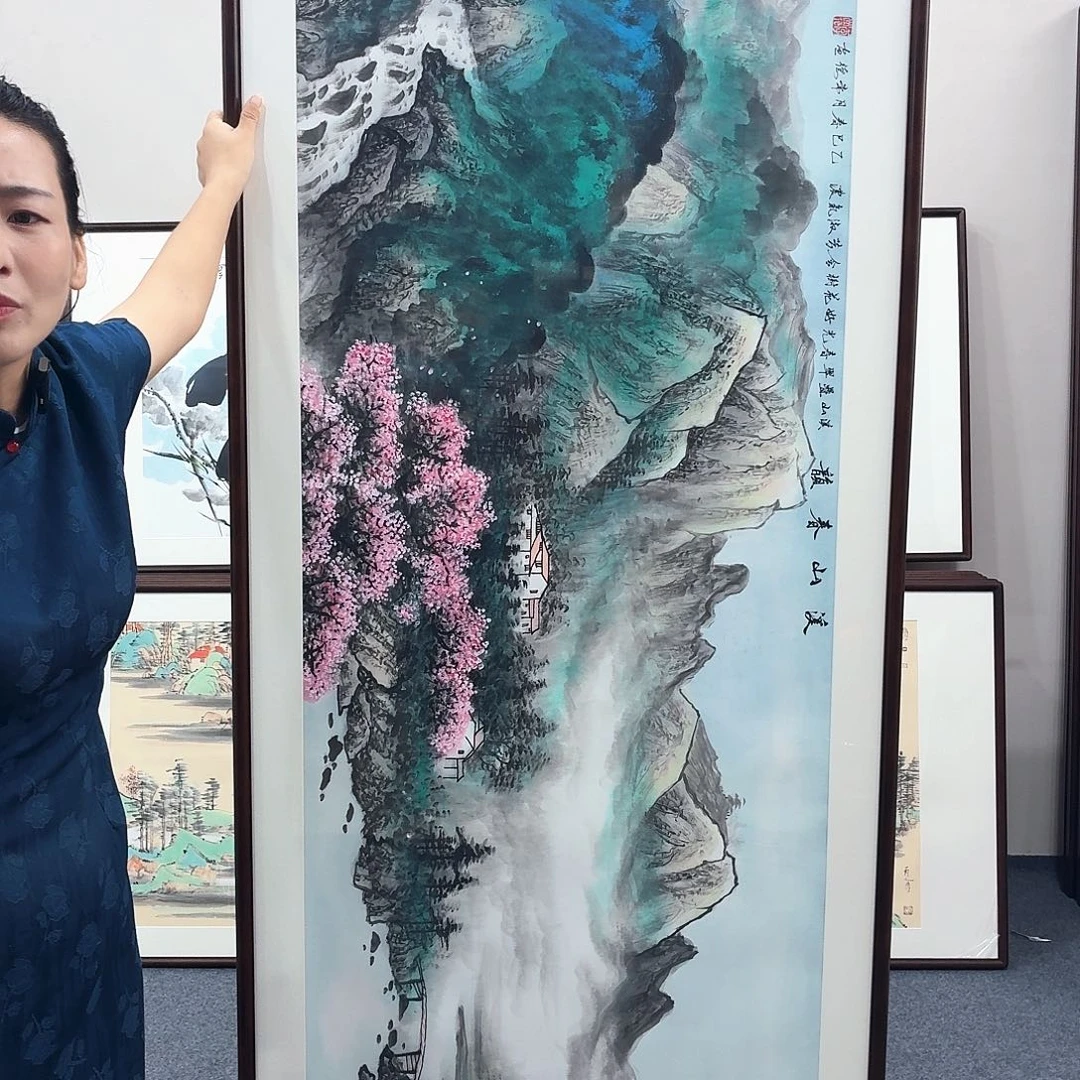 国画手绘作品210×80尺寸