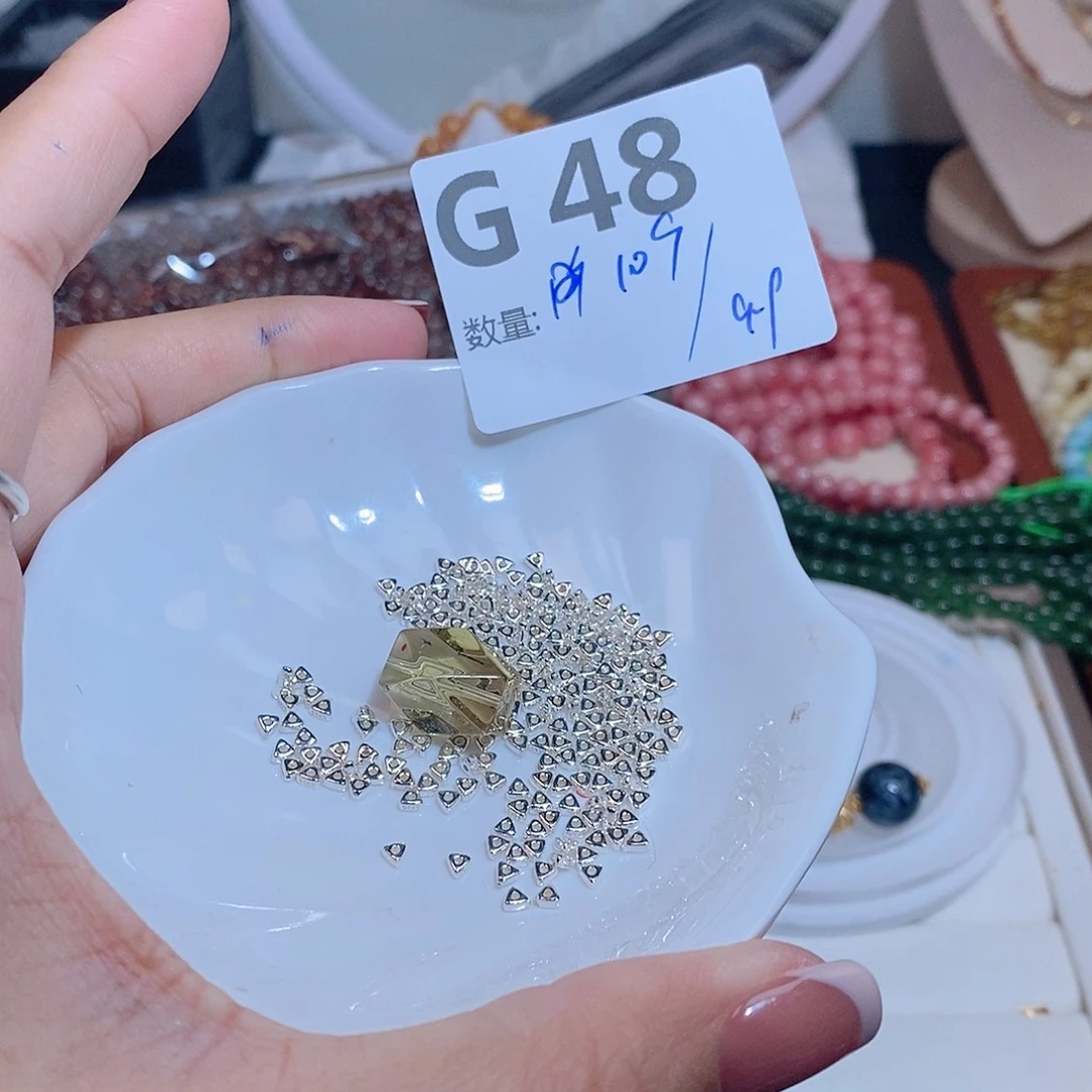 水晶珠宝半成品银S925镶嵌G48