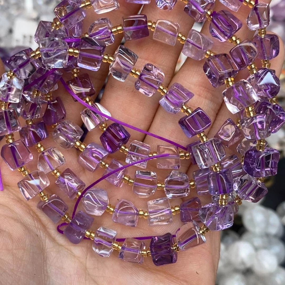 水晶手串未镶嵌2紫水晶方糖