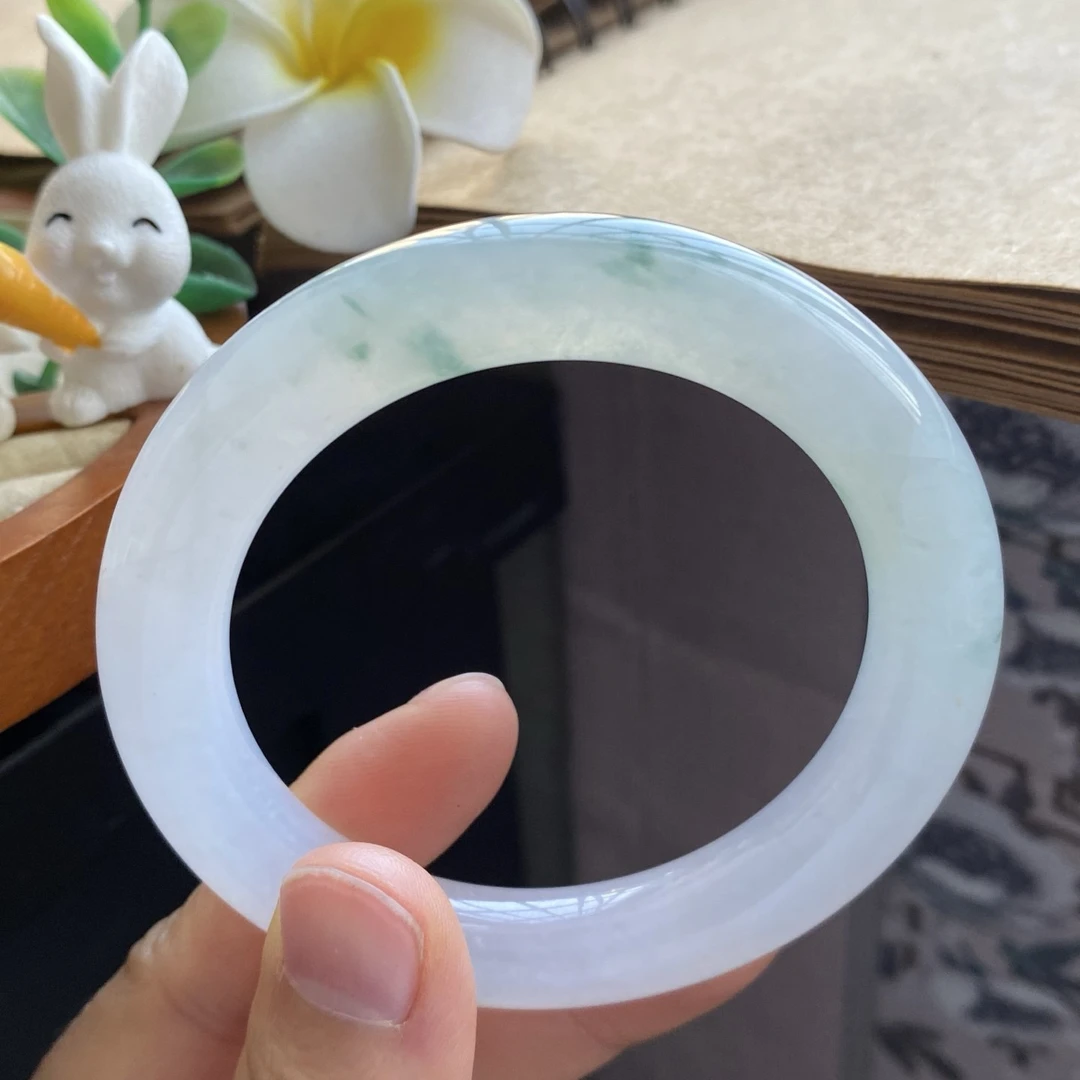 04.02批2620号54.9-11-10.8！圆条！冰飘花果冻镯！天然翡翠手镯