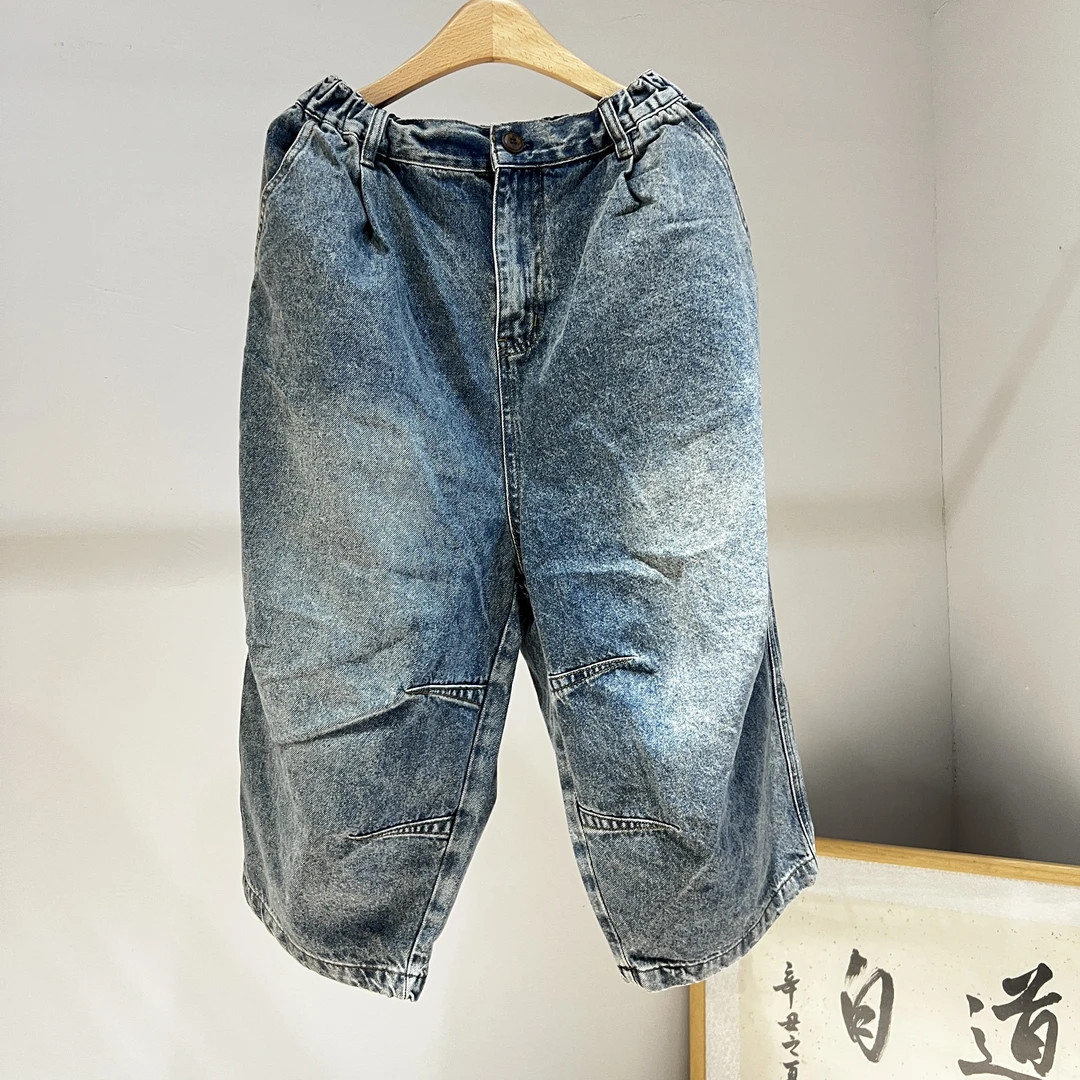 忆古朴拙七分牛仔裤2434时尚休闲潮流