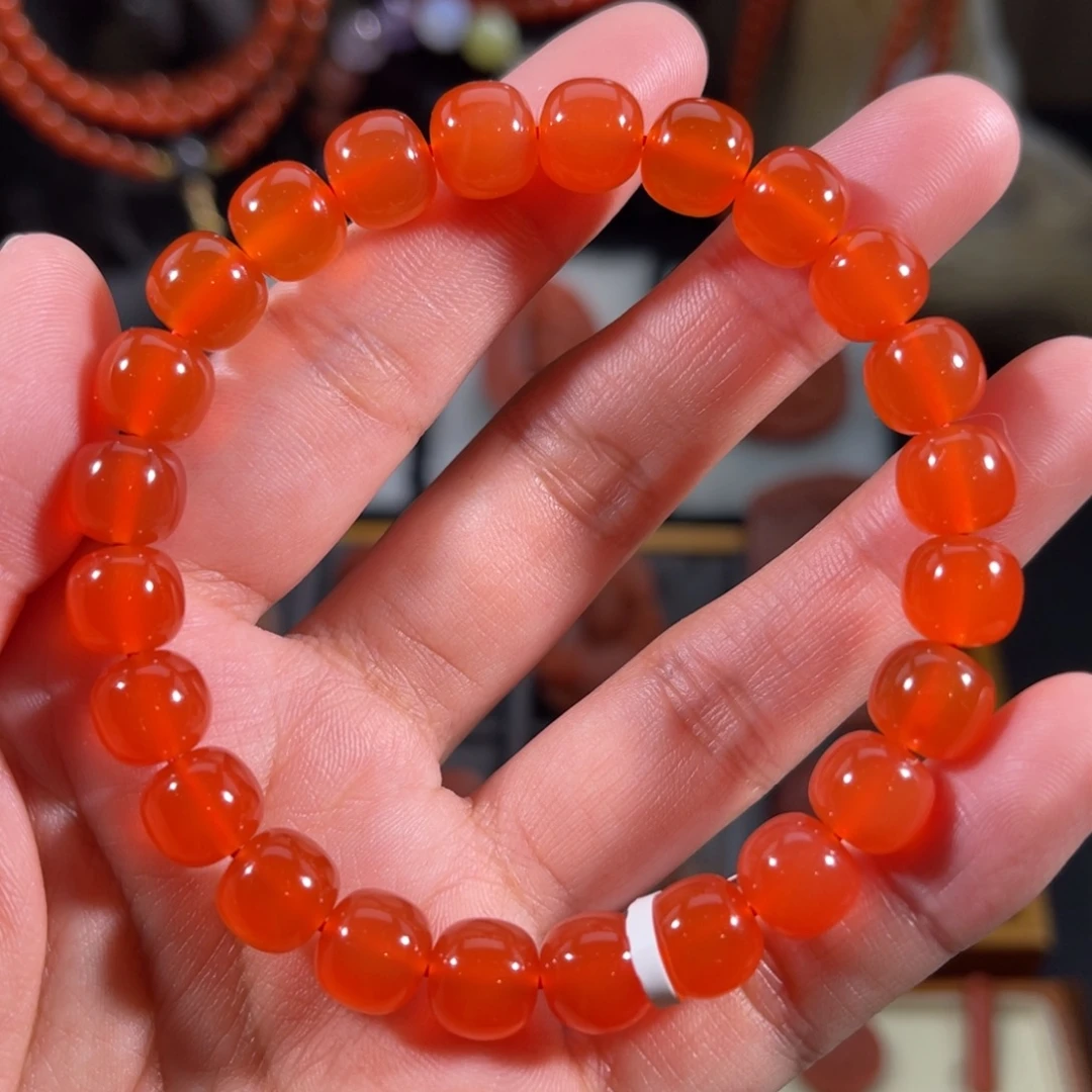 南红玛瑙未镶嵌老型手串9左右