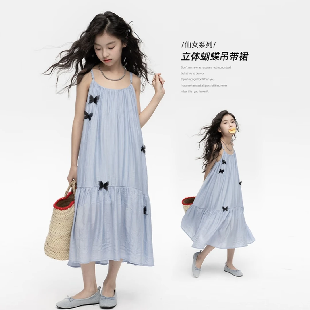 法式吊带裙甜美夏季韩版女大童公主风裙子连衣裙
