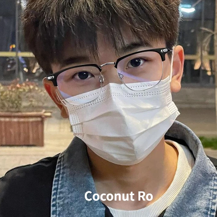 半框眼镜男款近视可配度数防蓝光高级感平光无度数眼睛框镜架痞帅