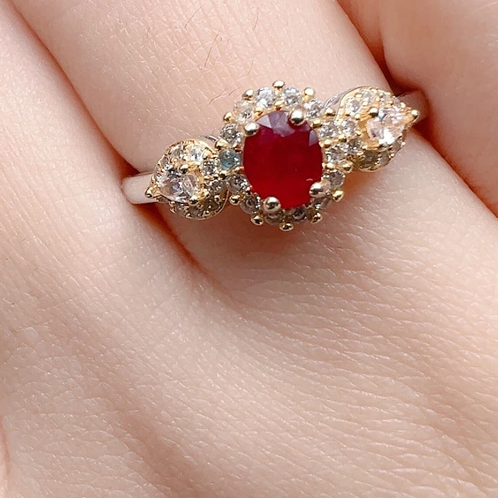 银S925镶嵌红宝石戒指