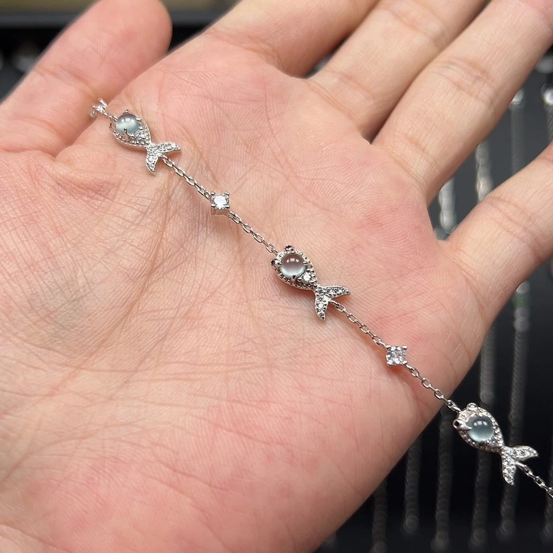 翡翠银S925镶嵌手链