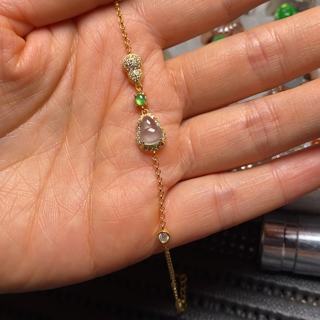 翡翠银S925镶嵌手链手链