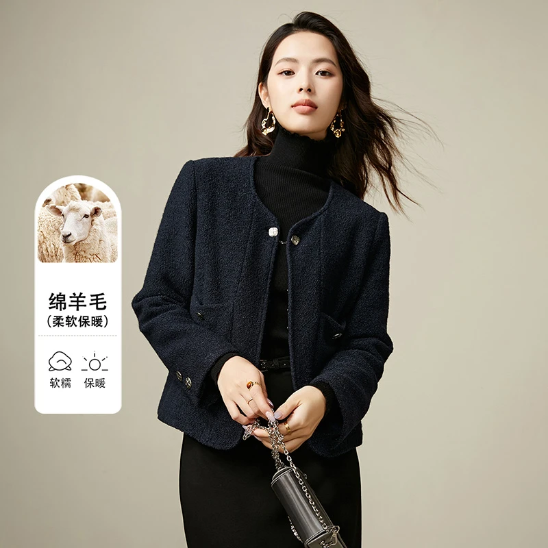 晚白【新品】冬款小个子穿搭洋气厚外套外套女24102901