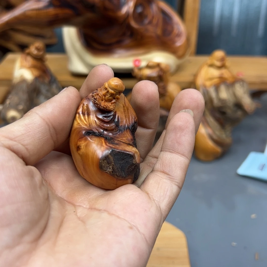 沙***弟木崖柏木摆件手把件